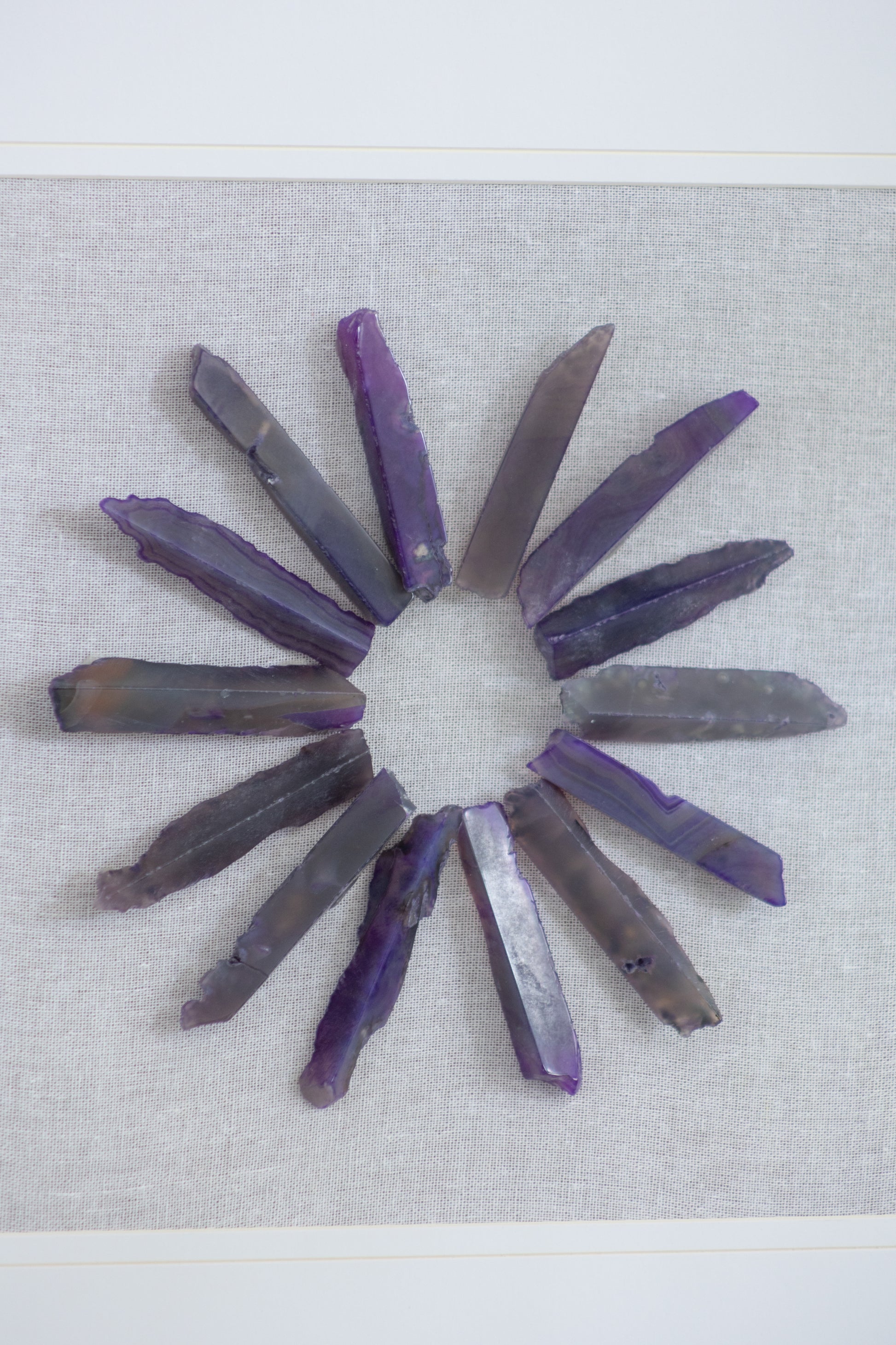 23.5 X 23.5" Grace Purple Agate Shadow Boxes Wall Art, Set Of 2 Multicolor Plastic