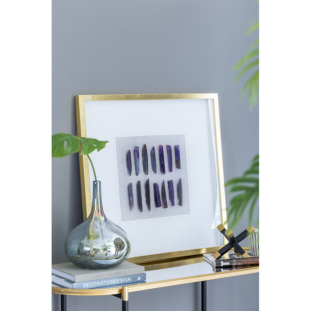 23.5 X 23.5" Grace Purple Agate Shadow Boxes Wall Art, Set Of 2 Multicolor Plastic