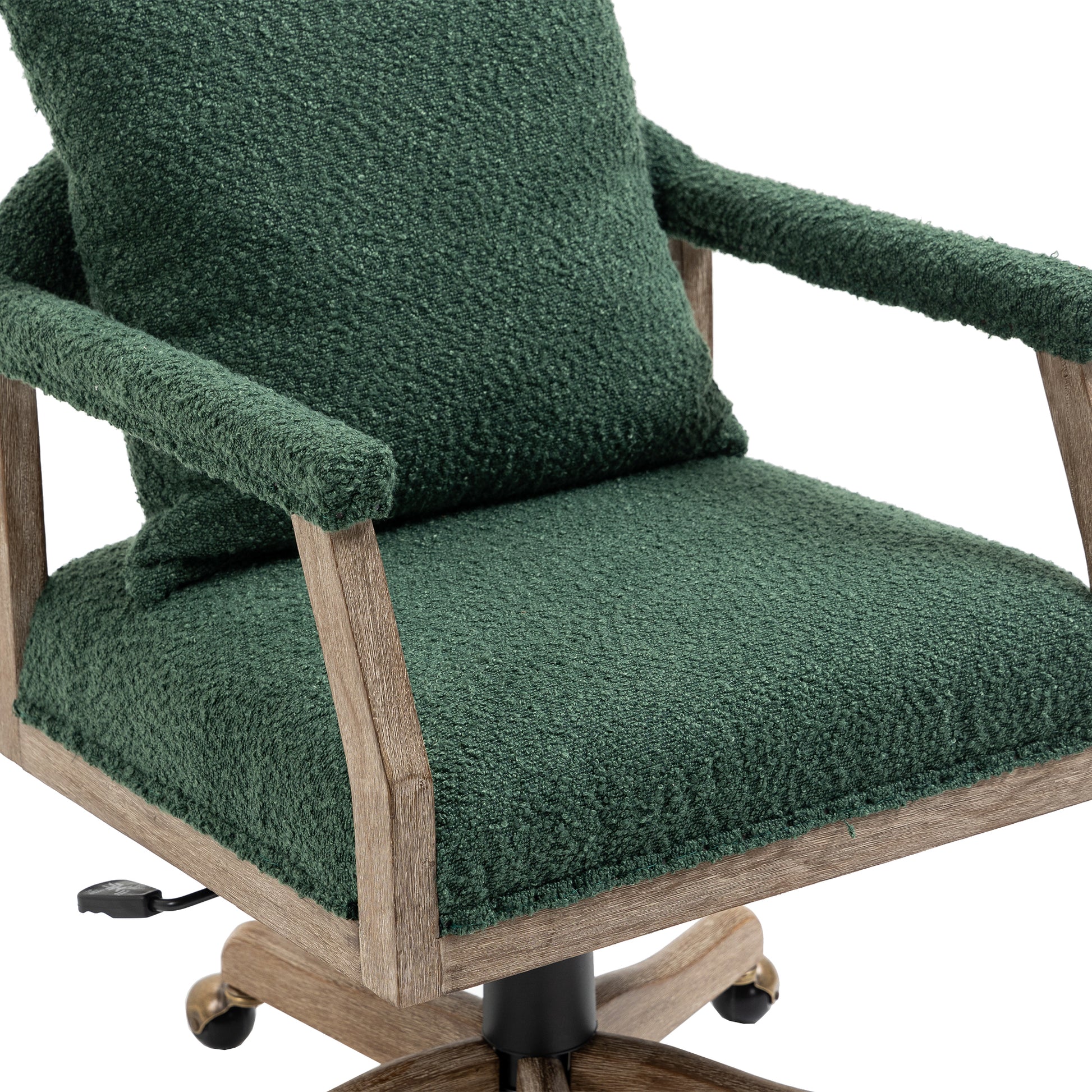 Coolmore Computer Chair Office Chair Adjustable Swivel Chair Fabric Seat Home Study Chair Emerald Boucle