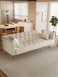 71 Inch Convertibleseat Sofa, American Retro Beige Velvet, Suitable For Small Living Room, Bedroom, Office Beige Velvet 2 Seat