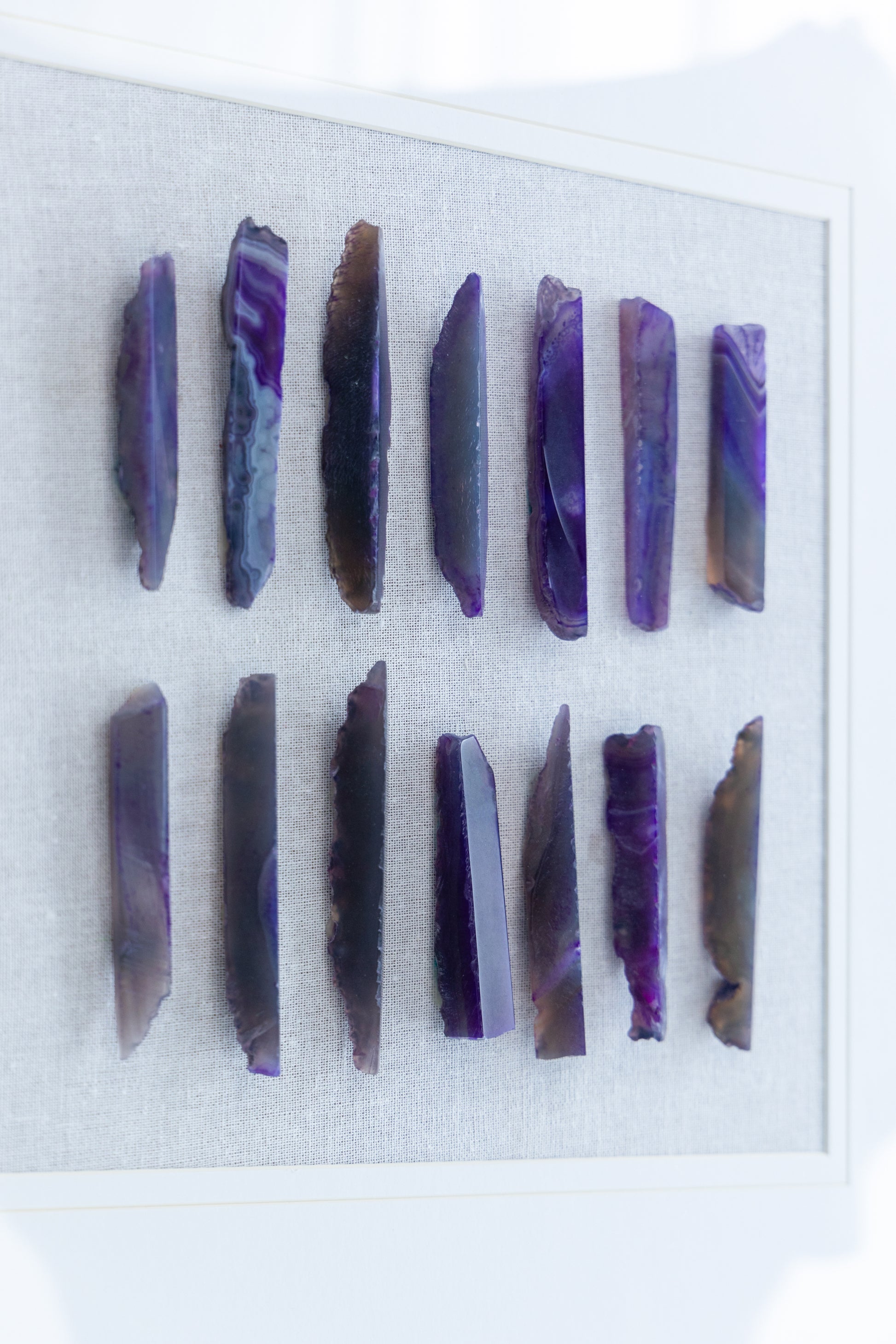 23.5 X 23.5" Grace Purple Agate Shadow Boxes Wall Art, Set Of 2 Multicolor Plastic