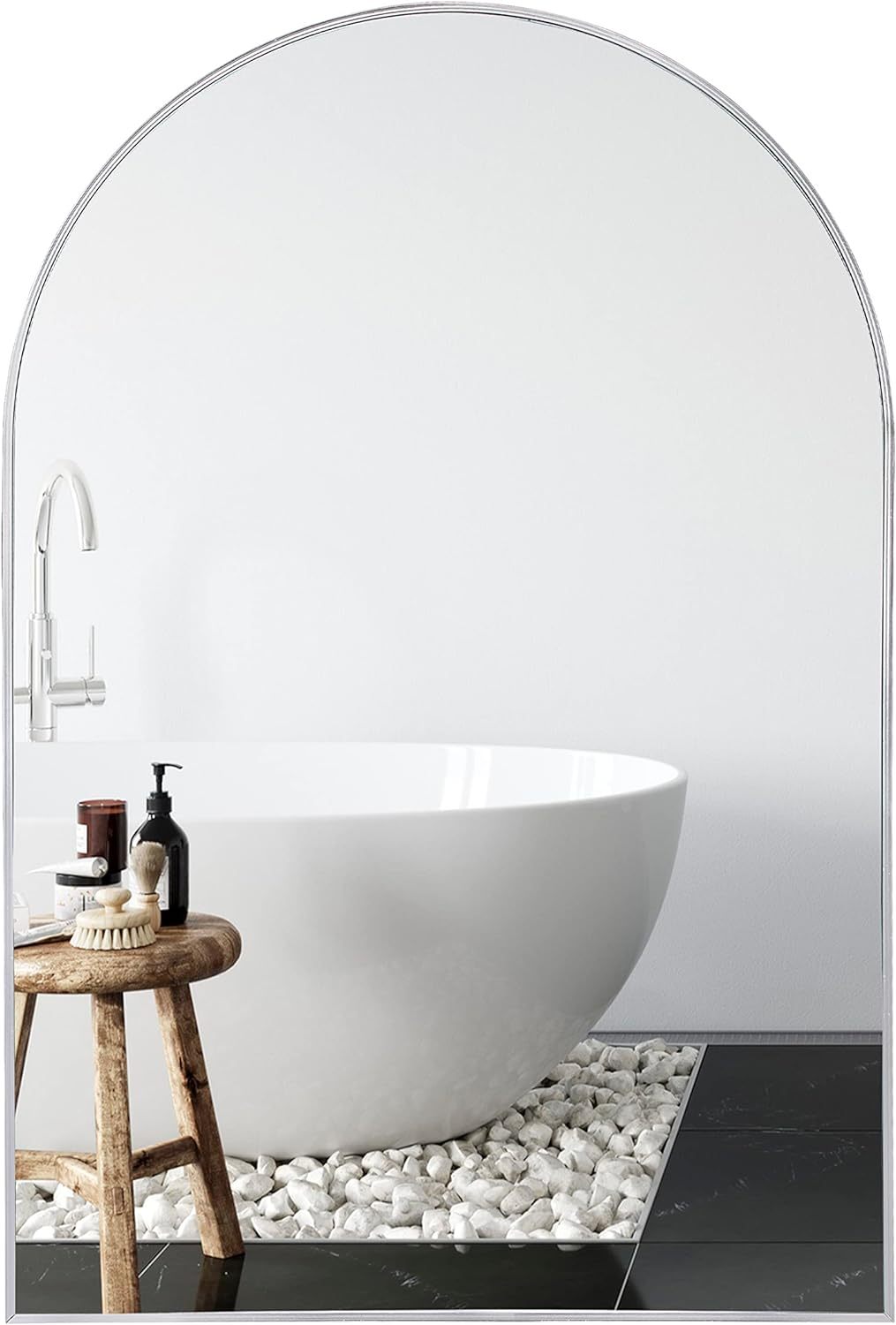 Silver 24*36In Metal Arch Mirror - Silver Classic