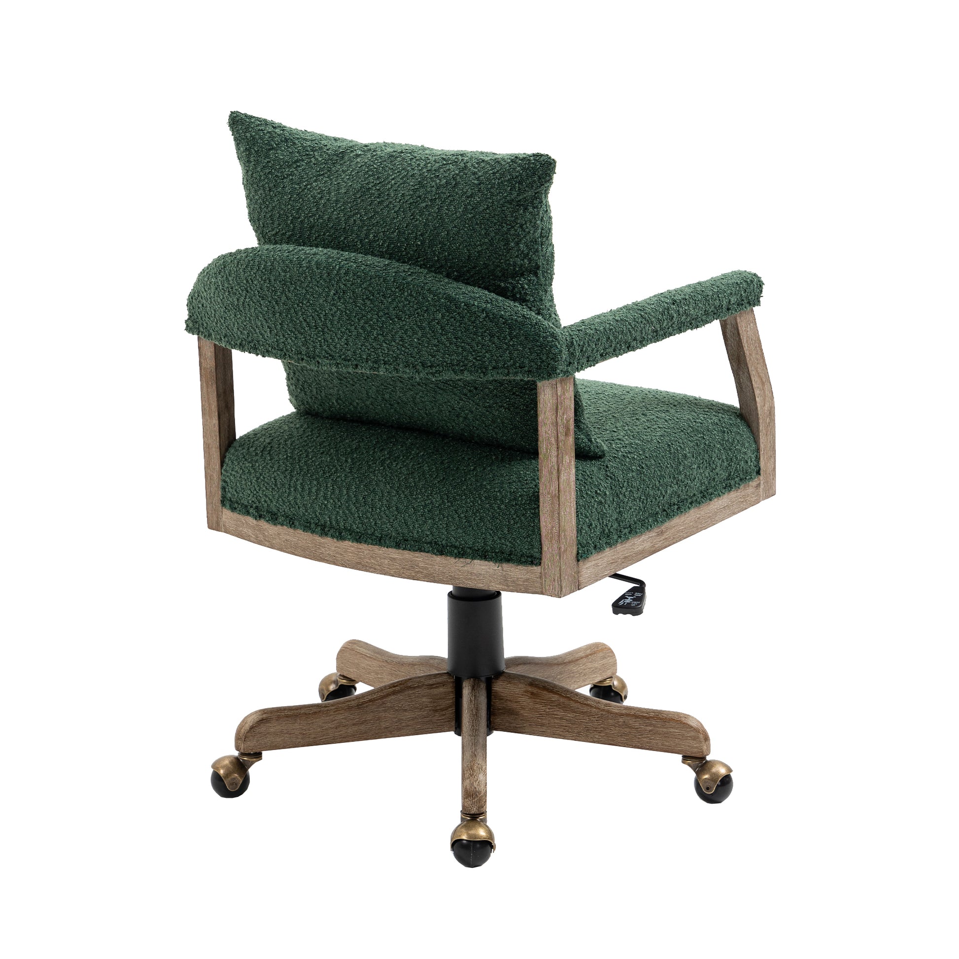 Coolmore Computer Chair Office Chair Adjustable Swivel Chair Fabric Seat Home Study Chair Emerald Boucle