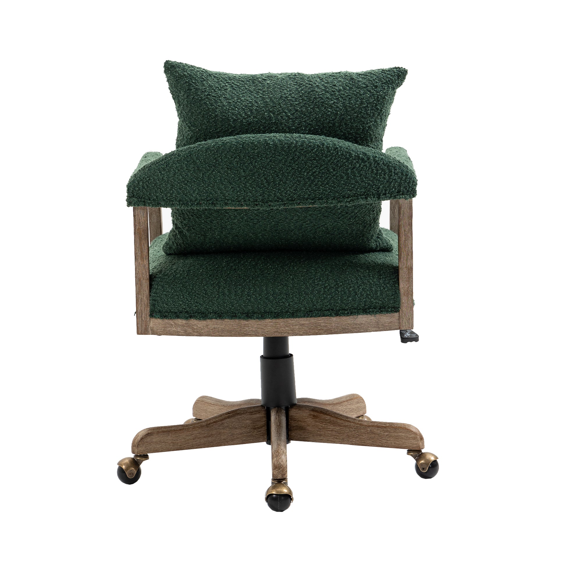 Coolmore Computer Chair Office Chair Adjustable Swivel Chair Fabric Seat Home Study Chair Emerald Boucle