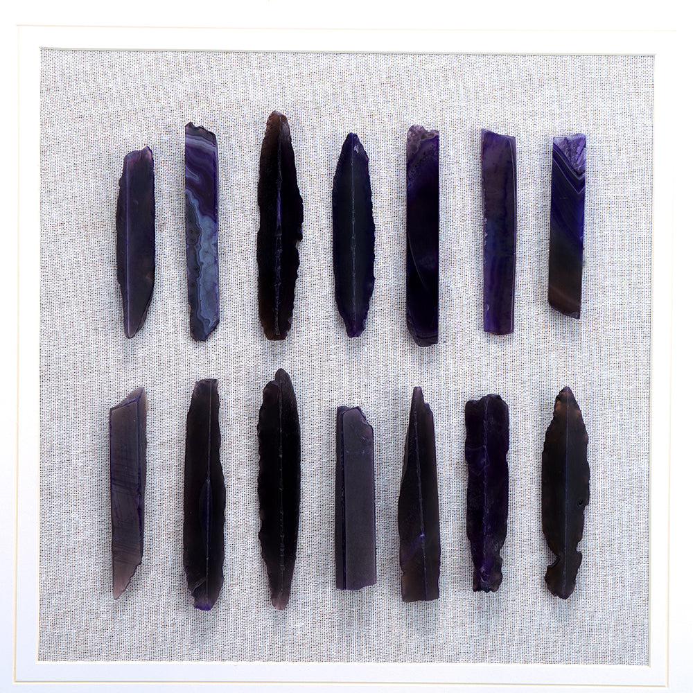 23.5 X 23.5" Grace Purple Agate Shadow Boxes Wall Art, Set Of 2 Multicolor Plastic