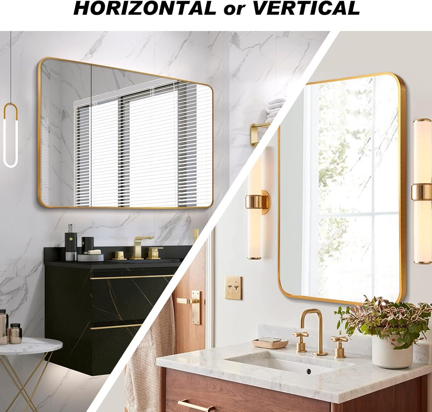 Gold 30 "x40" Rectangular Bathroom Wall Mirror gold-classic-modern-mdf+glass-aluminium