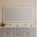 72X36 Inch Led Lit Bathroom Mirror, Wall Mounted Anti white-glass