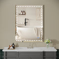 40X32 Inch Led Lit Bathroom Mirror, Wall Mounted Anti white-glass