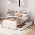 Modern Design Wooden Twin Size Platform Bed With 2 Drawers For White Washed Color White Washed Rubber Wood