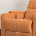 Swivel Rocking Recliner Sofa Chair With Usb Charge Port & Cup Holder For Living Room, Bedroom,Light Orange Orange Foam