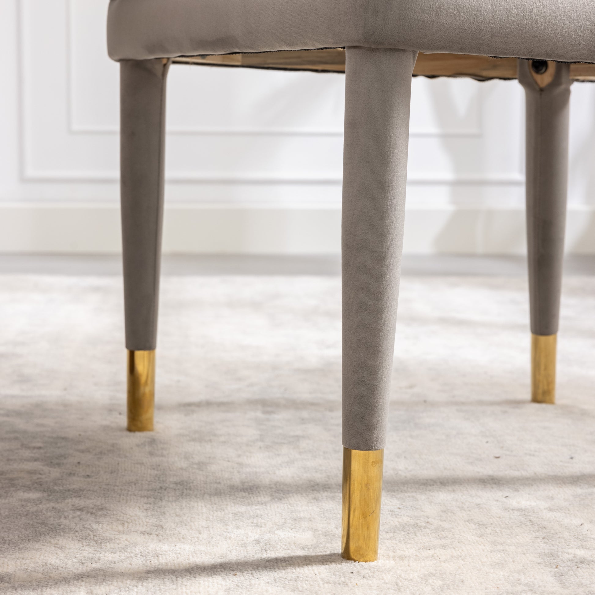 Coolmore Accent Chair ,Leisure Single Chair With Solid Wood Foot,2Pc Set Gray Velvet