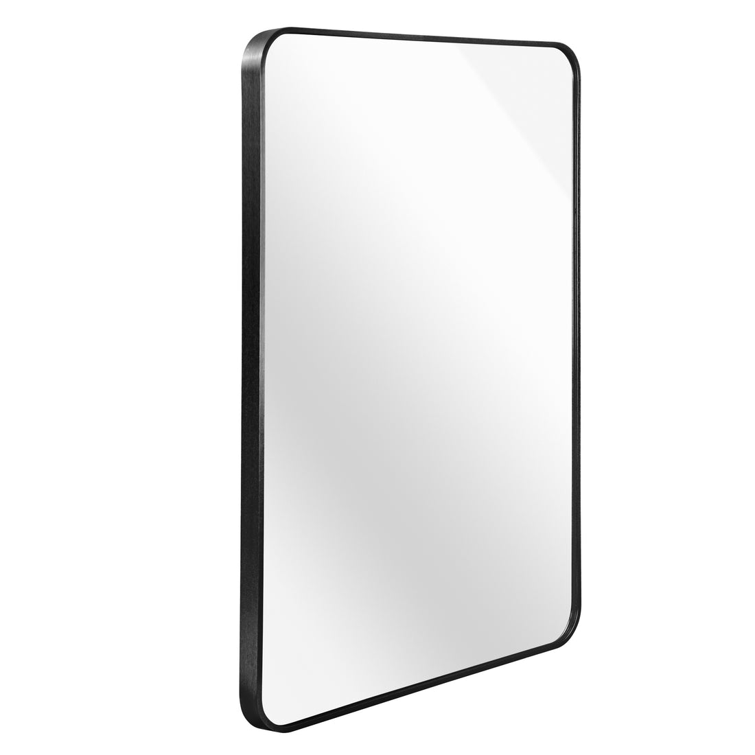 Black 24 "X36" Rectangular Bathroom Wall Mirror Black Classic,Modern Mdf Glass Aluminium