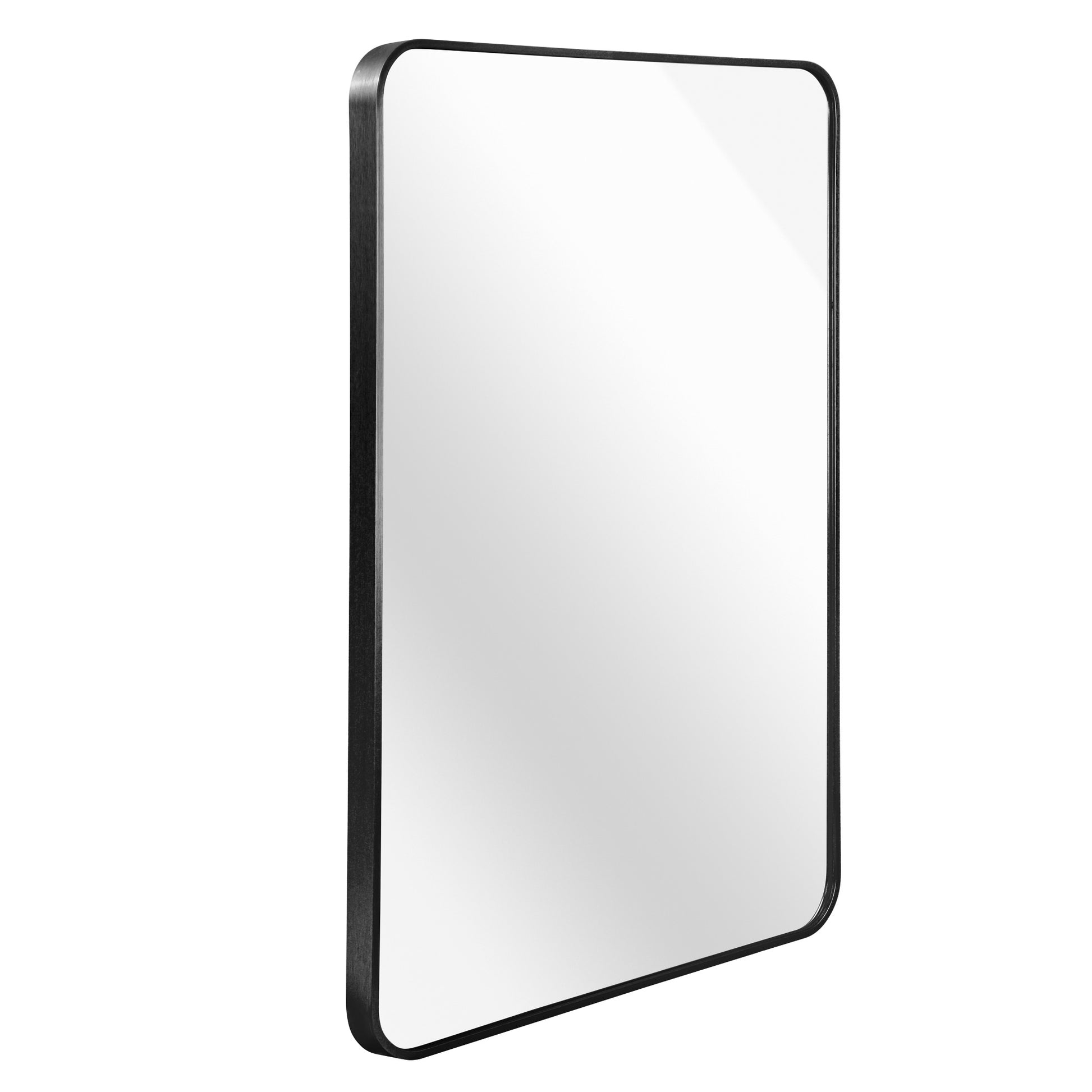 Black 30 "X40" Rectangular Bathroom Wall Mirror Black Classic,Modern Mdf Glass Aluminium