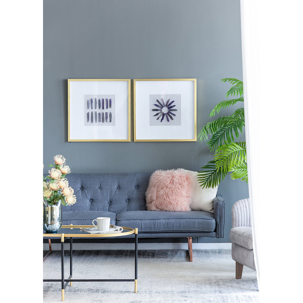 23.5 X 23.5" Grace Purple Agate Shadow Boxes Wall Art, Set Of 2 Multicolor Plastic