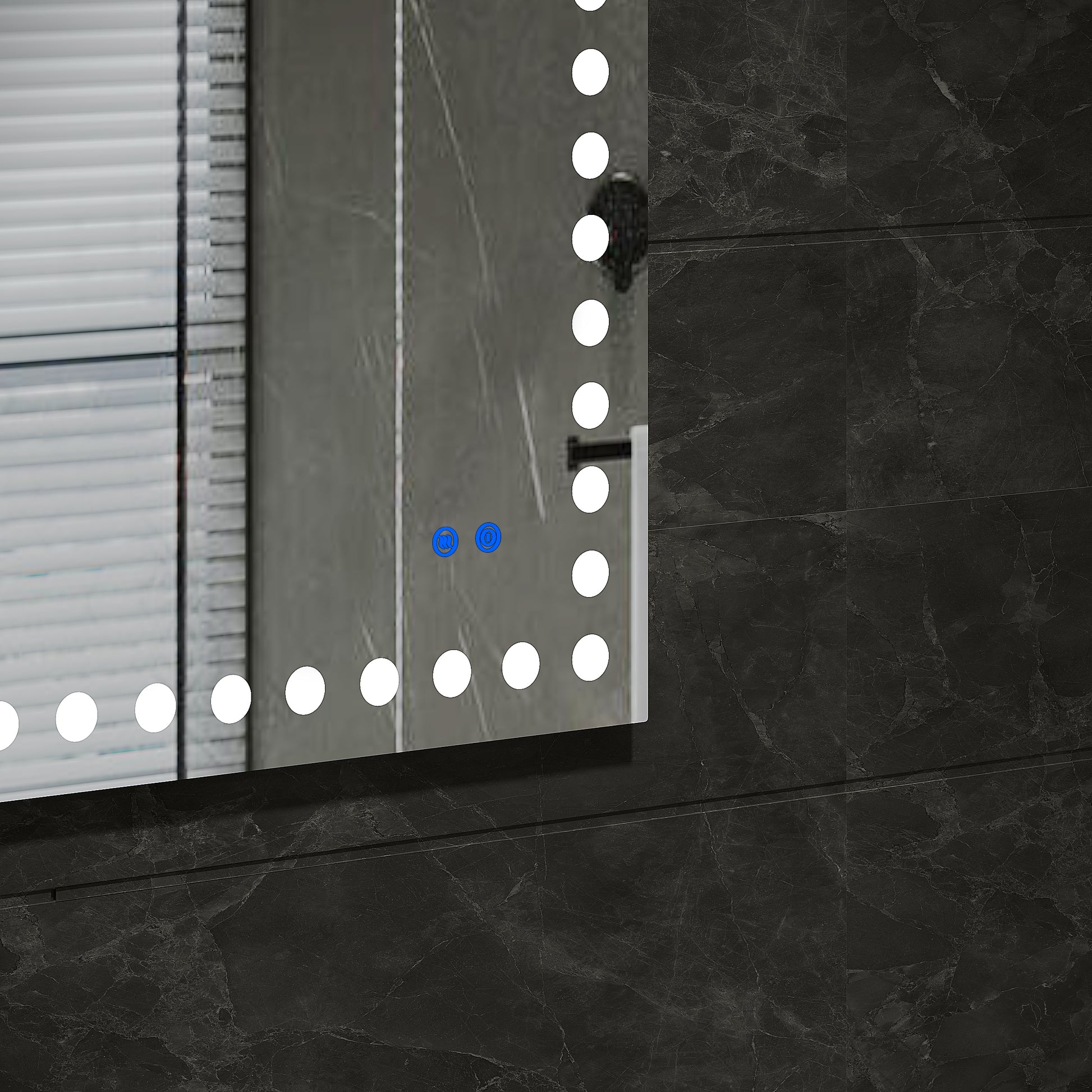 48X36 Inch Led Lit Bathroom Mirror, Wall Mounted Anti white-glass