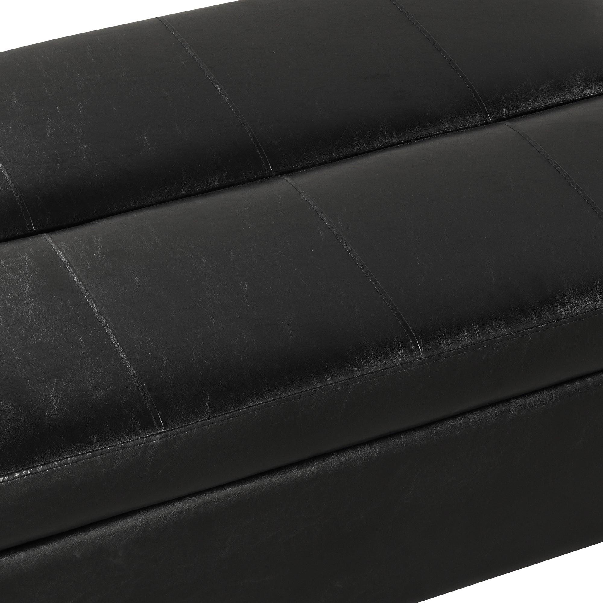 Twin Size Folding Ottoman Sleeper Bed with Mattress black pu-foam-pu