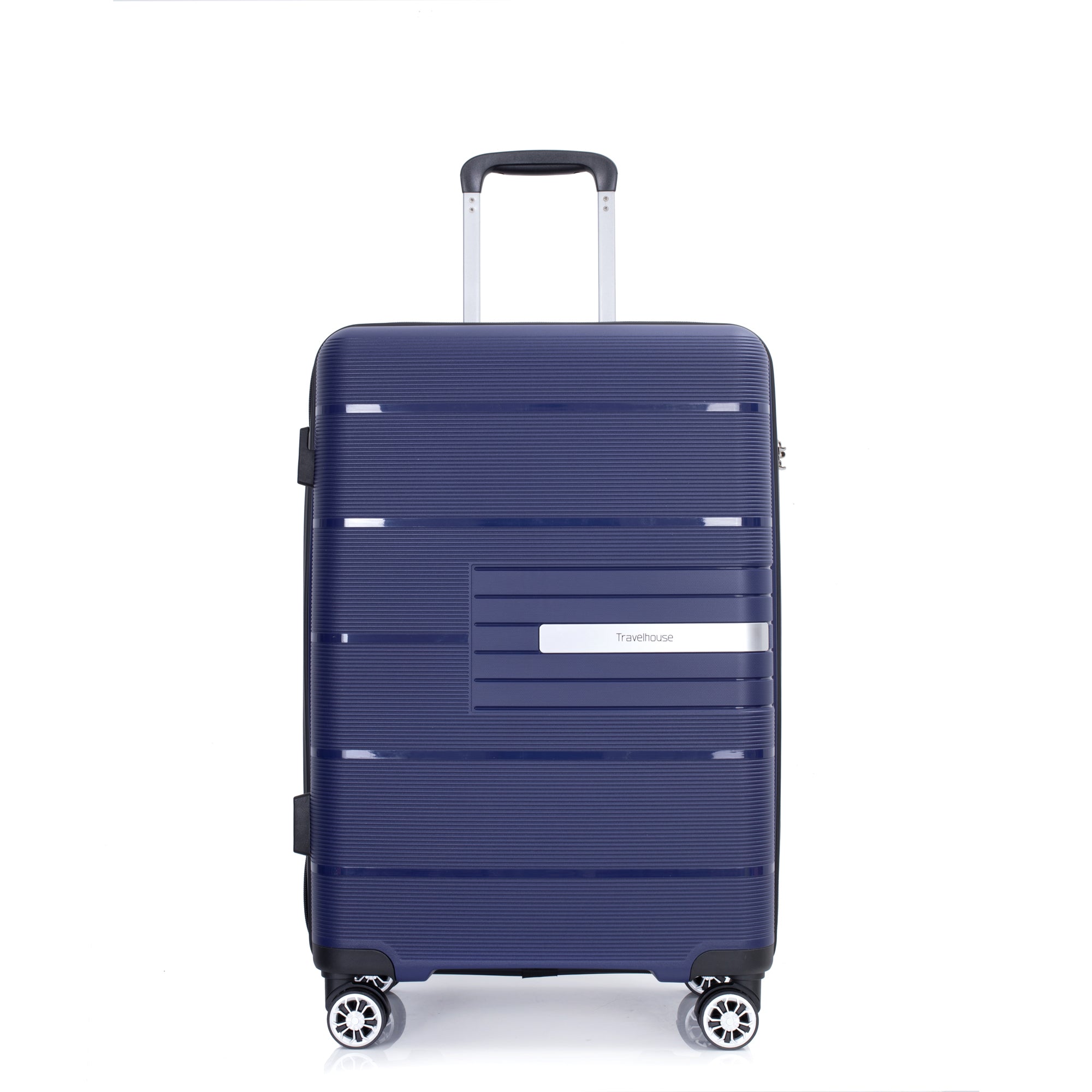 Hardshell Suitcase Double Spinner Wheels PP Luggage navy-polypropylene