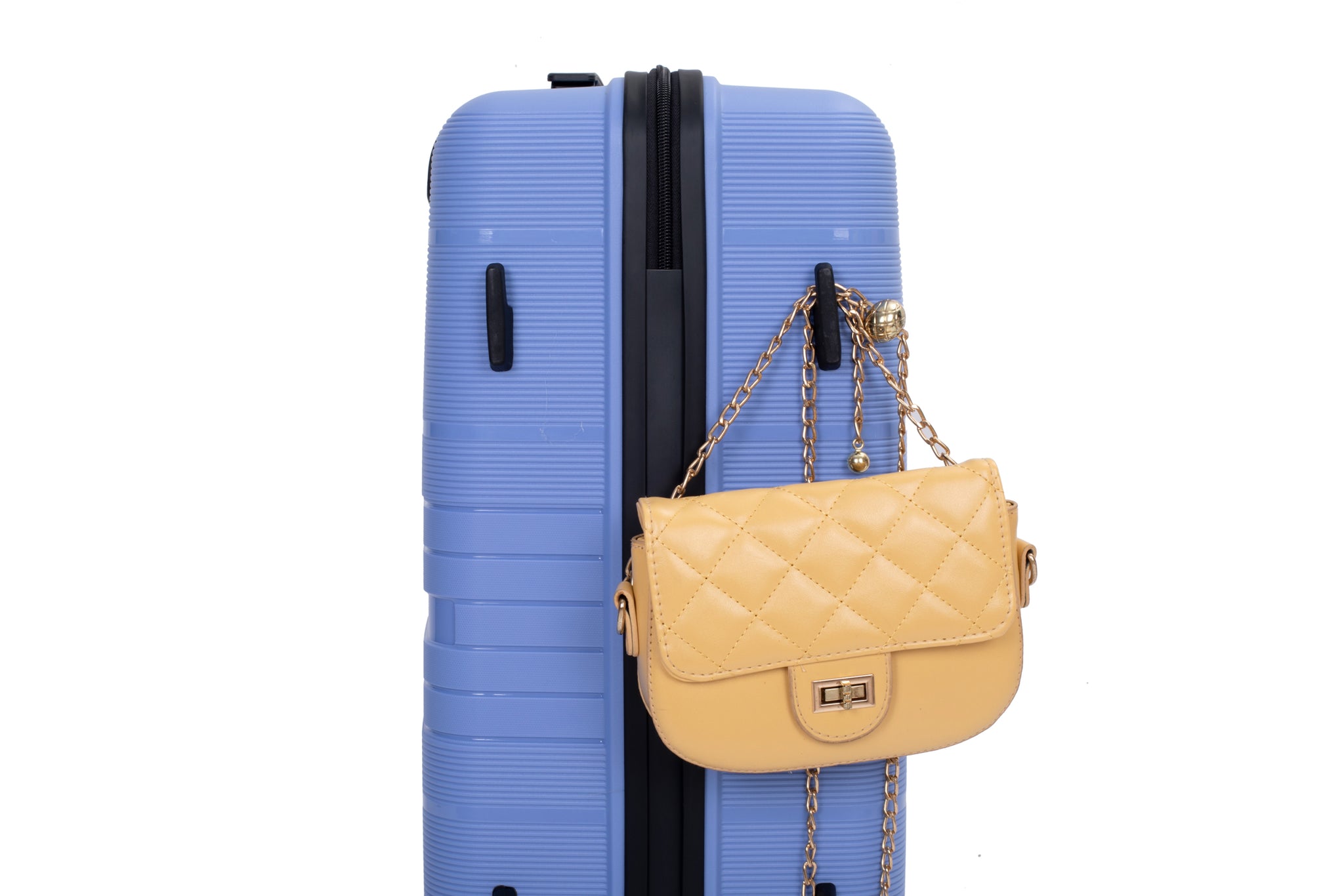 Hardshell Suitcase Double Spinner Wheels PP Luggage purplish blue-polypropylene