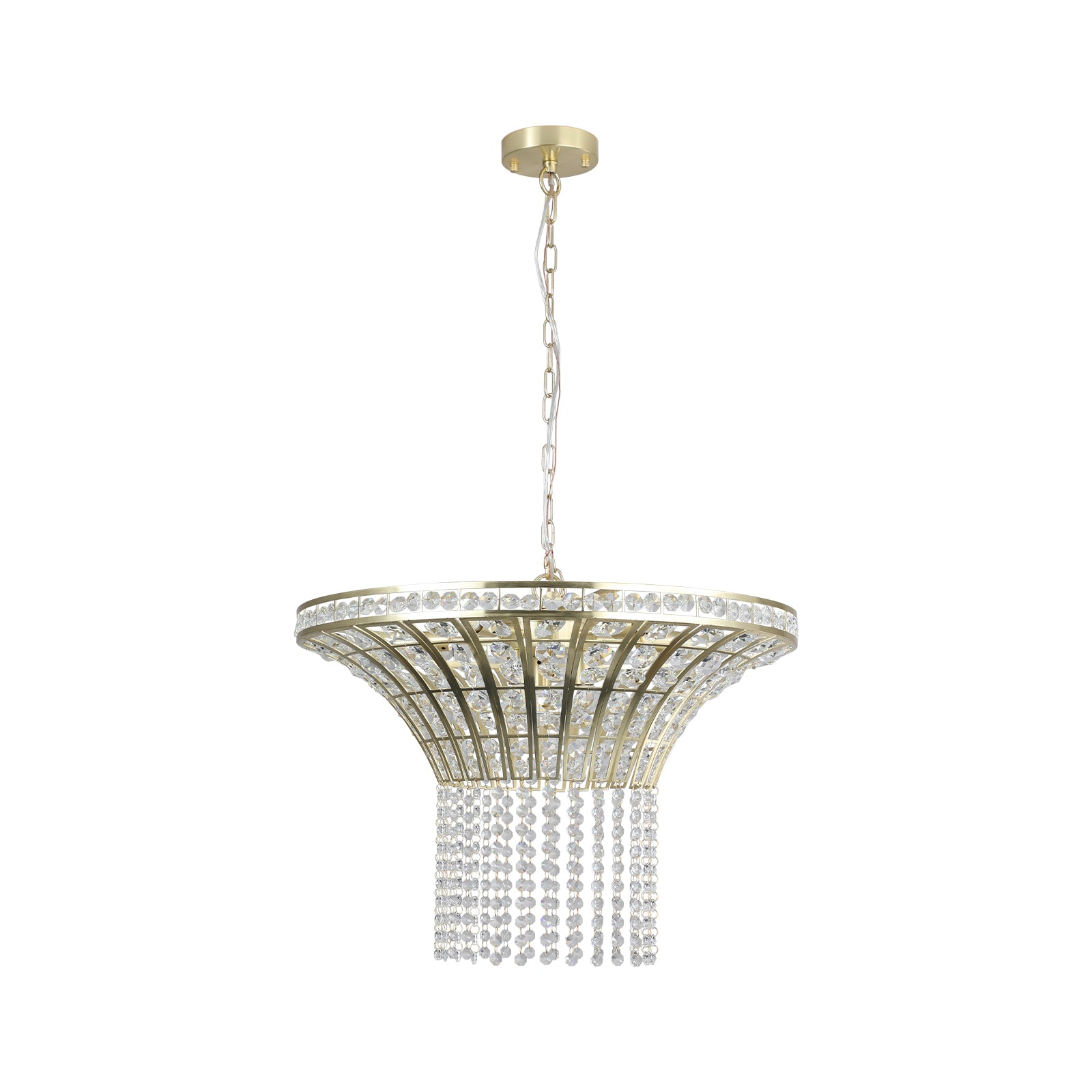 Same As W1340120181 L5021 8 Light 23.6" Wide Crystal Waterfall Chandelier Bulb Not Included Transparent Modern Crystal