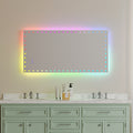 48X24 inch LED Bathroom Mirror with Lights Backlit RGB white-aluminium