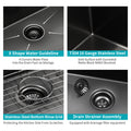 Gunmetal Black Double Bowl 60 40 Farmhouse Sink 36