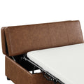 Twin Size Folding Ottoman Sleeper Bed With Mattress Convertible Guest Bed Brown Brown Foam Pu 1 Seat