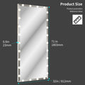 Hollywood Full Length Mirror With Lights Oversized Full Body Vanity Mirror With 3 Color Modes Lighted Large Standing Floor Mirror For Dressing Room Bedroom Hotel Touch Control,Silver,72X32 Inch Silver Aluminium