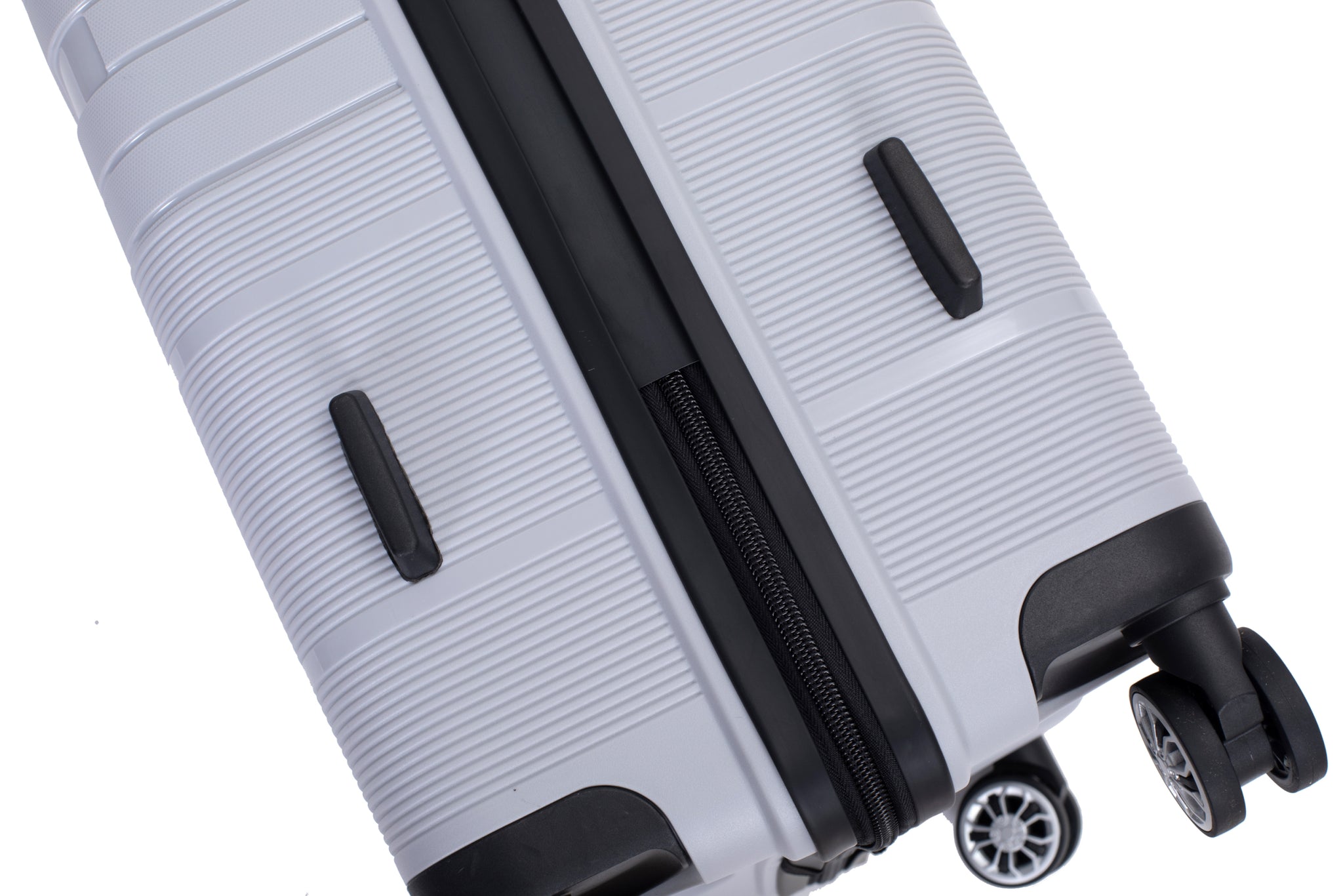 Hardshell Suitcase Double Spinner Wheels PP Luggage silver-polypropylene