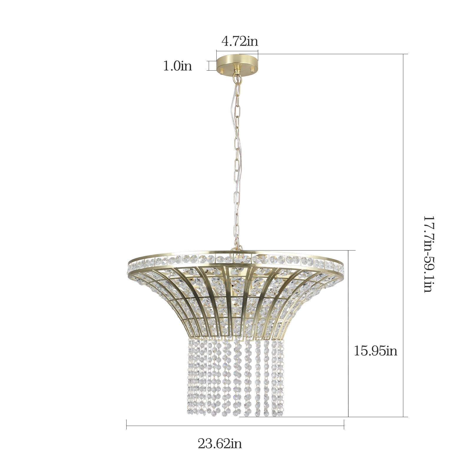 Same As W1340P189414 L005016 D600 P8G 8 Light 23.6" Wide Crystal Waterfall Chandelier Transparent Modern Crystal