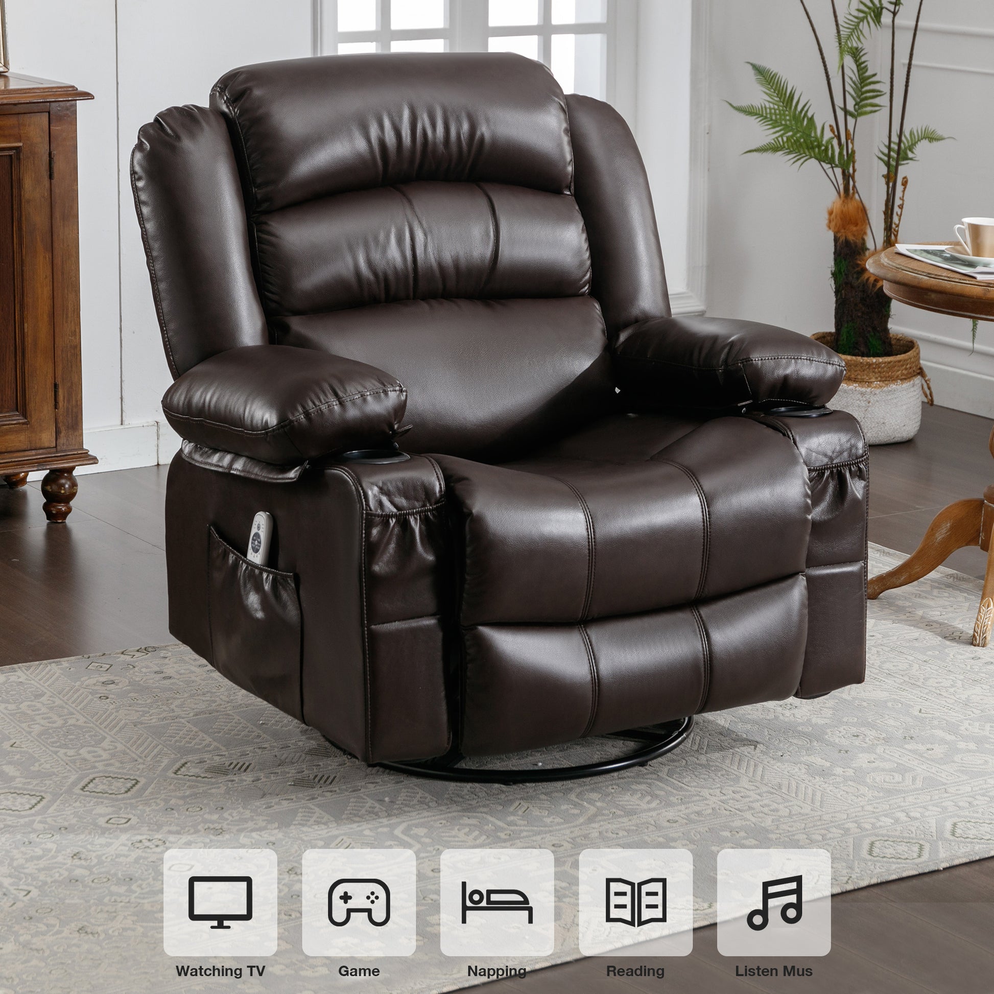 Massage Swivel Rocker Recliner Chair With Vibration Massage And Heat E Massage Swivel Rocker Recliner Chair With Vibration Massage And Heat E