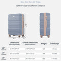 Luggage Sets Model Expandable Abs Hardshell 3Pcs Clearance Luggage Hardside Lightweight Durable Suitcase Sets Spinner Wheels Suitcase With Tsa Lock 20''24''28'' Light Blue And Golden Light Blue Abs