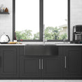 Gunmetal Black Double Bowl 60 40 Farmhouse Sink 36