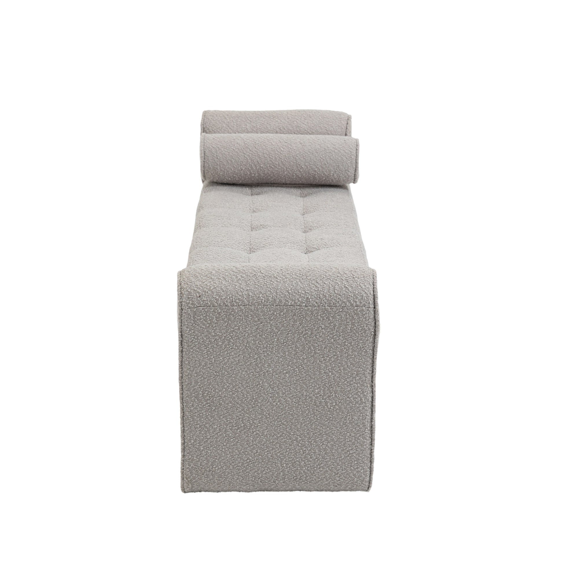 Coolmore Modern Ottoman Bench, Bed Stool Made Of Loop Gauze, End Bed Bench, Footrest For Bedroom, Living Room, End Of Bed, Hallway Light Gray Boucle