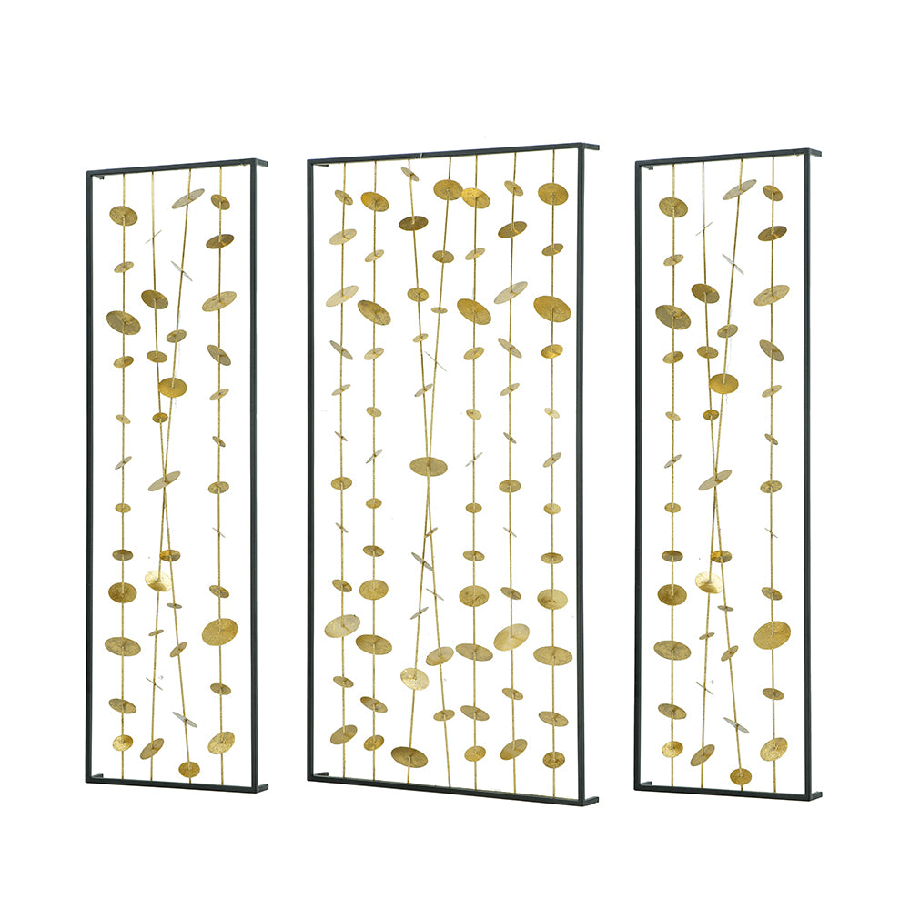 Set of 3 Metal Decorative Wall Art with Black