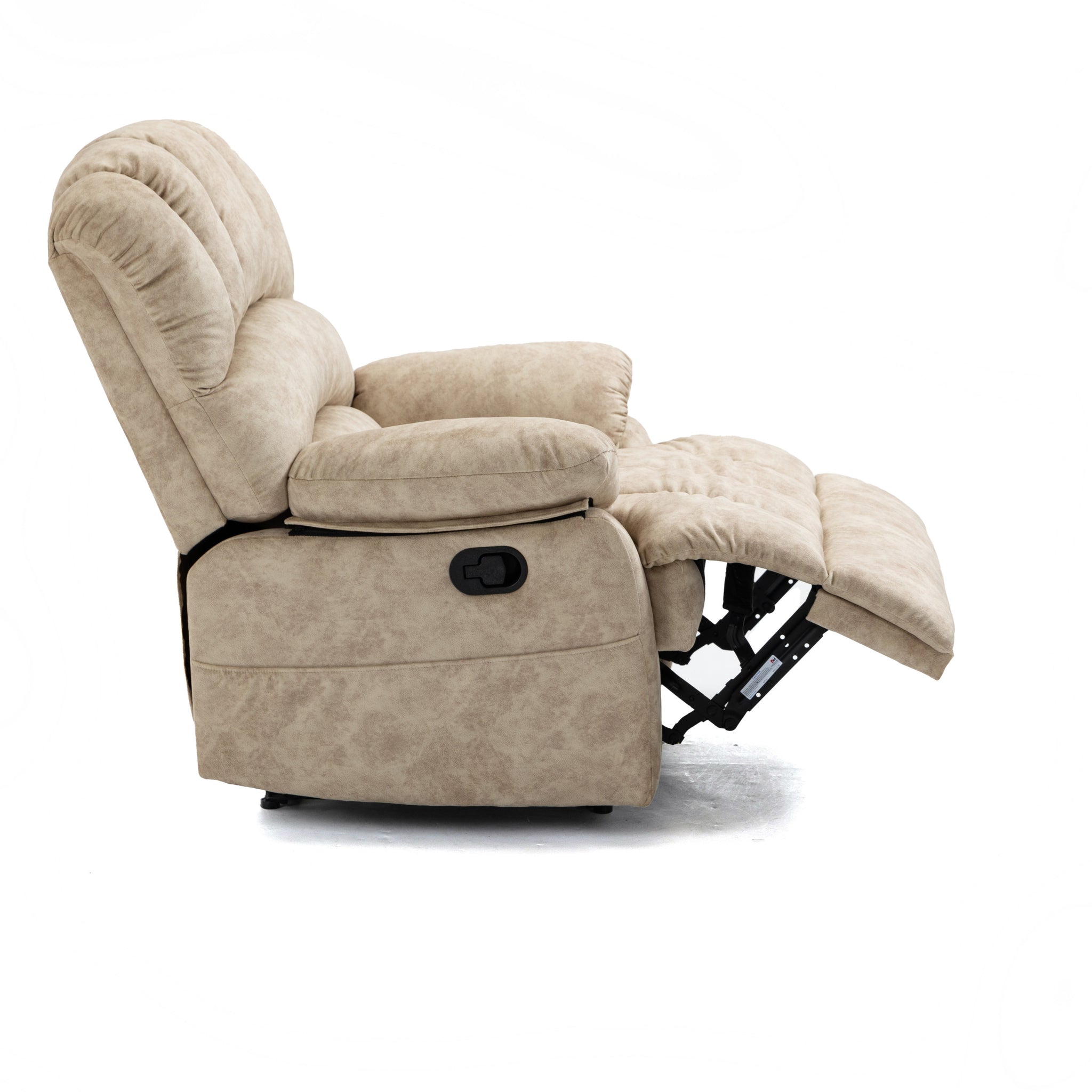 Large Manual Recliner Chair in Fabric for Living Room beige-velvet-manual-handle-metal-primary living