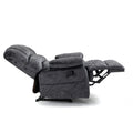 Large Manual Recliner Chair In Fabric For Living Room, Gray Dark Gray Velvet Manual Handle Metal Primary Living Space Medium Firm Cushion Back Heavy Duty American Design Pine Pillow Top Arms Fiber Foam And Polyester Fiber Pad Fabric