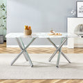 Large Modern Minimalist Rectangular Tempering Glass Dining Table For 6 8 With 0.39