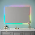 60X40 inch LED Bathroom Mirror with Lights Backlit RGB white-aluminium