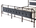 King Size High Boad Metal Bed With Soft Head And Tail, No Spring, Easy To Assemble, No Noise Box Spring Not Required King Dark Gray Metal Bedroom Bed Frame Foam Velvet Metal