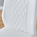 Modern Dining Chairs With Faux Leather Padded Seat Dining Living Room Chairs Upholstered Chair With Metal Legs Design For Kitchen, Living, Bedroom, Dining Room Side Chairs Set Of 6 White Pu C 001 White Pu