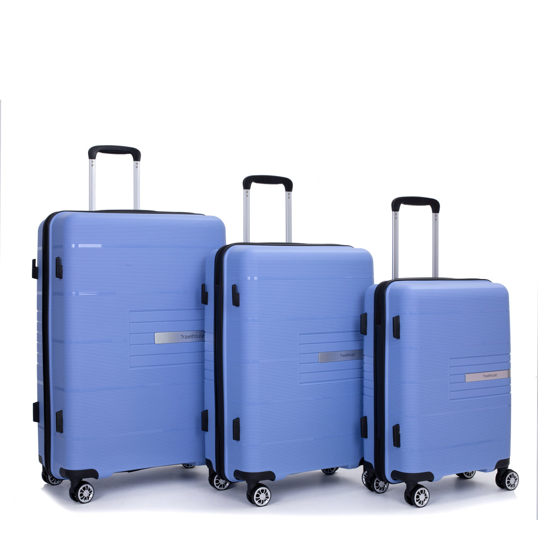 Hardshell Suitcase Double Spinner Wheels Pp Luggage Sets Lightweight Durable Suitcase With Tsa Lock,3 Piece Set 20 24 28 Purplish Blue Purplish Blue Polypropylene