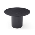 Black Round Dining Table, Mdf Handcraft Pedestal Dining Room Table Restaurant Furniture Leisure Coffee Table 47.2