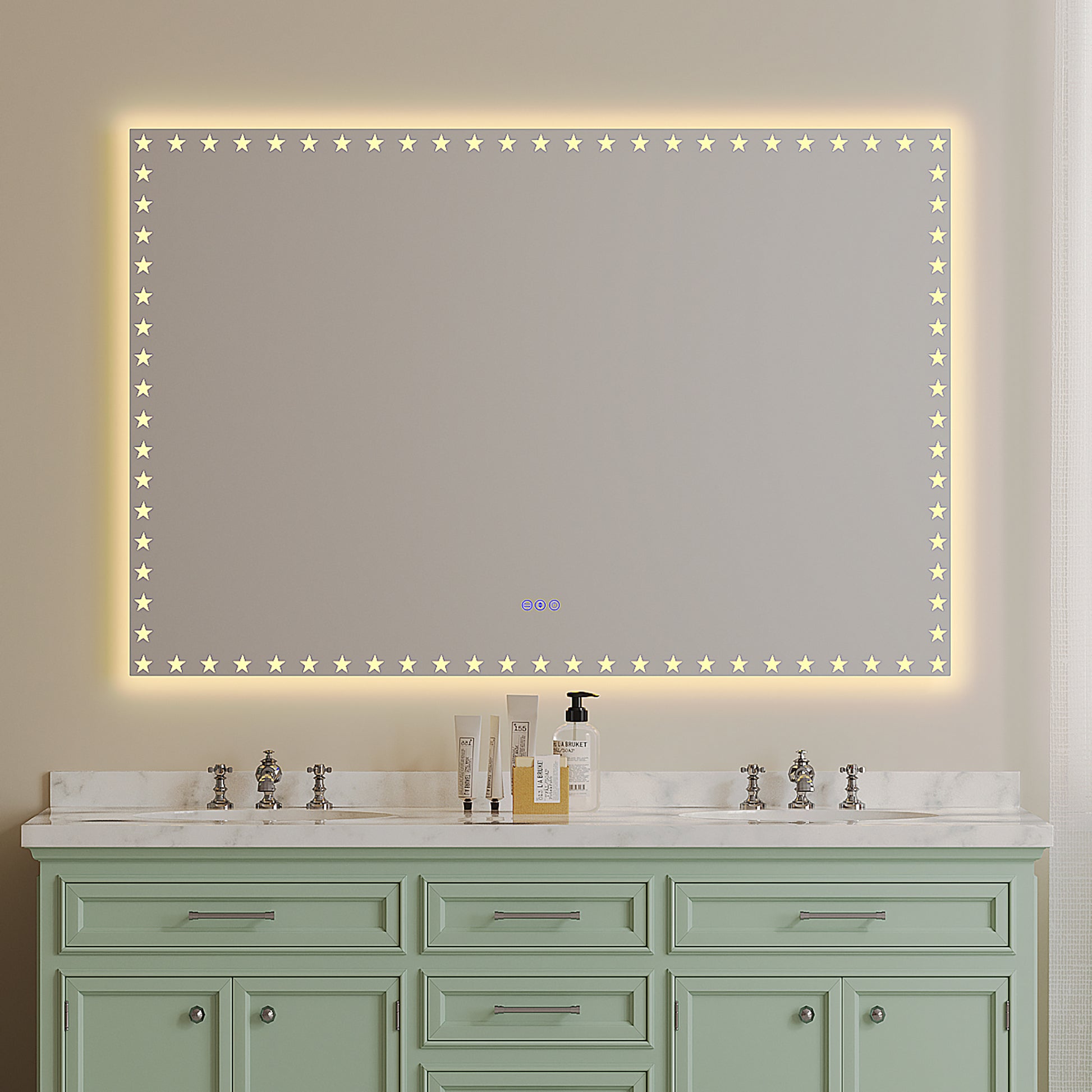 60X40 inch LED Bathroom Mirror with Lights Backlit RGB white-aluminium