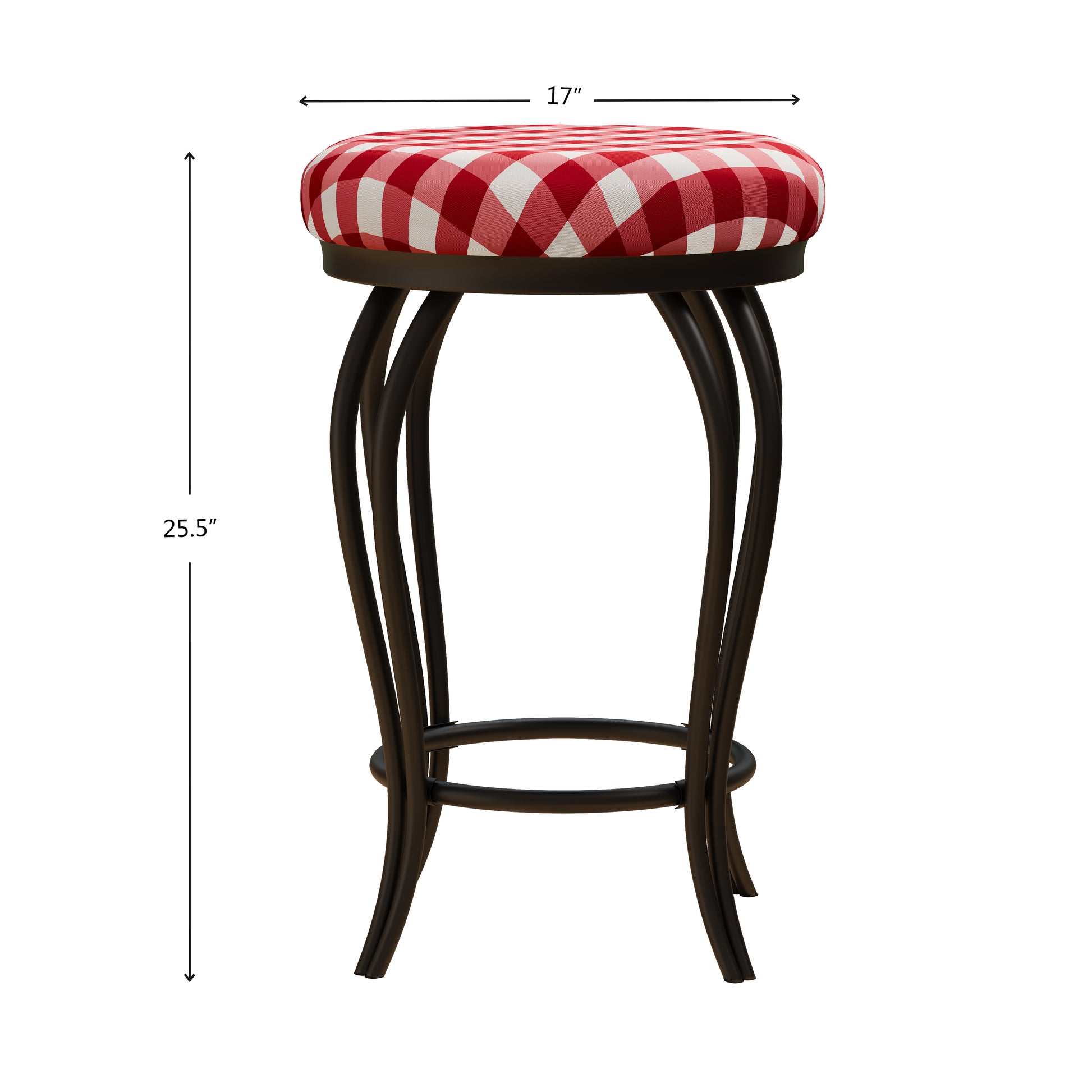 Bar Stools,Set Of 2 Bar Chairs,25.5In Counter Bar Stools,Country Style Industrial,Easy To Assemble, With Footrest For Indoor Bar Dining Kitchen Red Striped Metal Metal