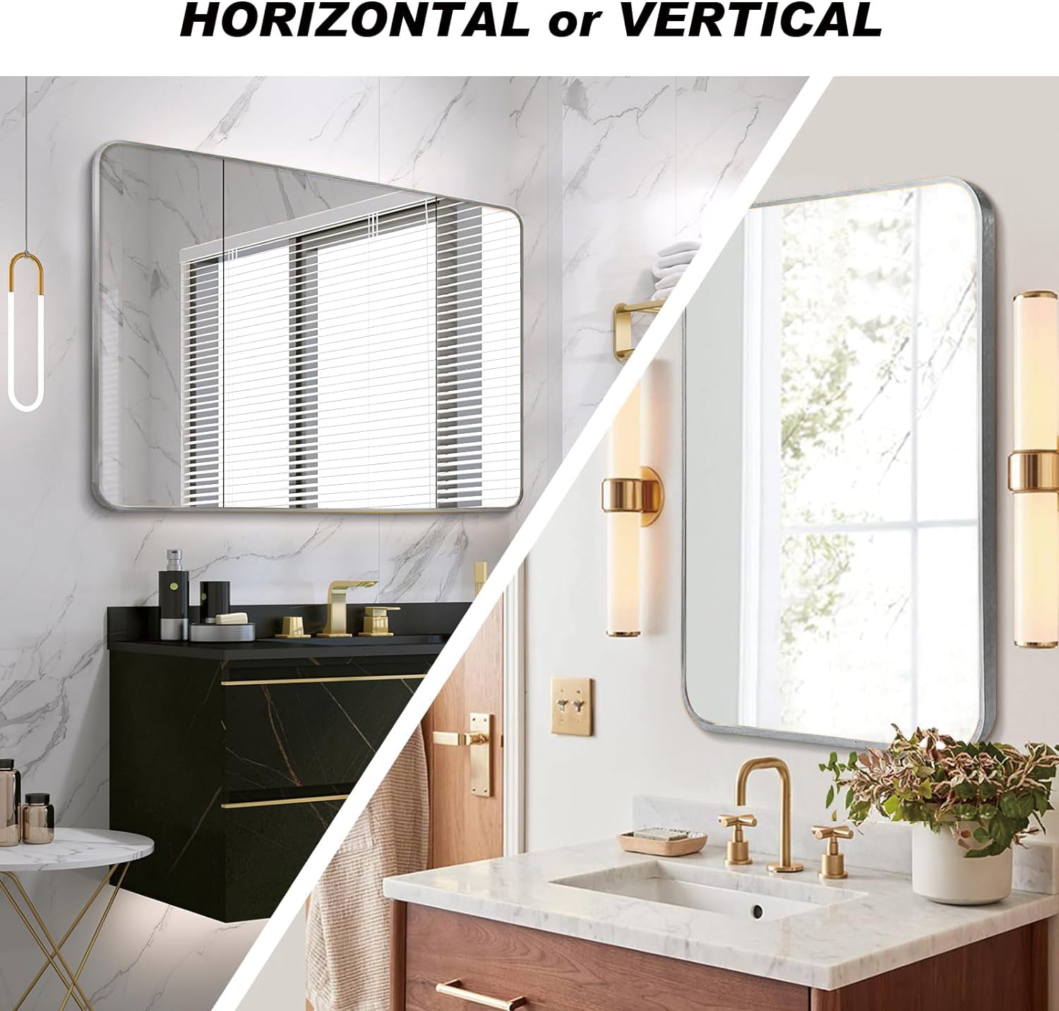 SIlver 30 "x40" Rectangular Bathroom Wall Mirror black-classic-modern-mdf+glass-aluminium
