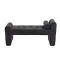 Coolmore Modern Ottoman Bench, Bed Stool Made Of Loop Gauze, End Bed Bench, Footrest For Bedroom, Living Room, End Of Bed, Hallway Black Boucle