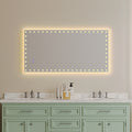 48X24 inch LED Bathroom Mirror with Lights Backlit RGB white-aluminium