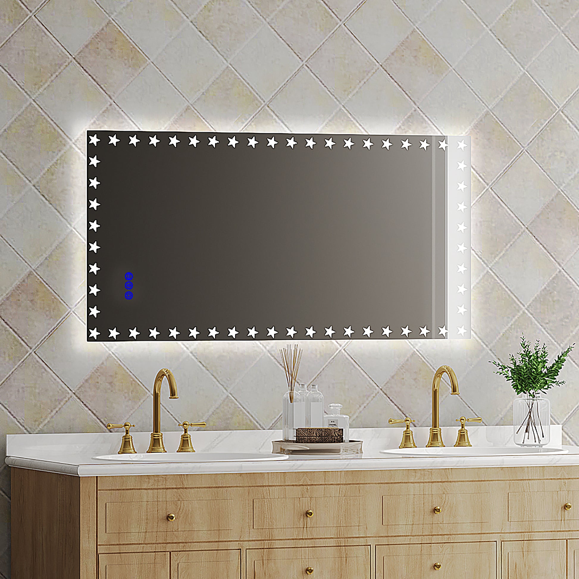 48X24 Inch Led Bathroom Mirror With Lights Backlit Rgb Color Changing Lighted Mirror For Bathroom Wall Dimmable Anti Fog Memory Rectangular Vanity Mirror Rgb Multicolor Backlit Front Lighted White Aluminium