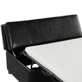 Twin Size Folding Ottoman Sleeper Bed With Mattress Convertible Guest Bed Black Black Pu Foam Pu 1 Seat