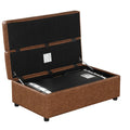 Twin Size Folding Ottoman Sleeper Bed With Mattress Convertible Guest Bed Brown Brown Foam Pu 1 Seat